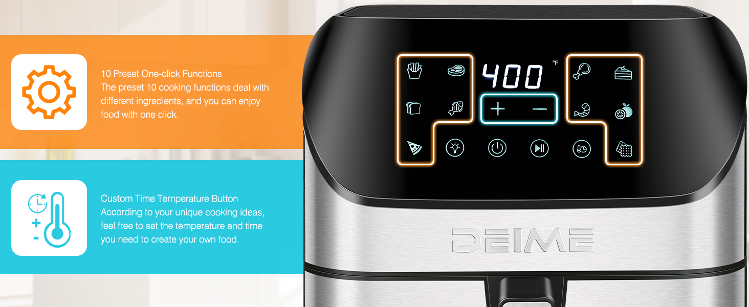 DEIME Air Fryer 6.2 QT 1500W
