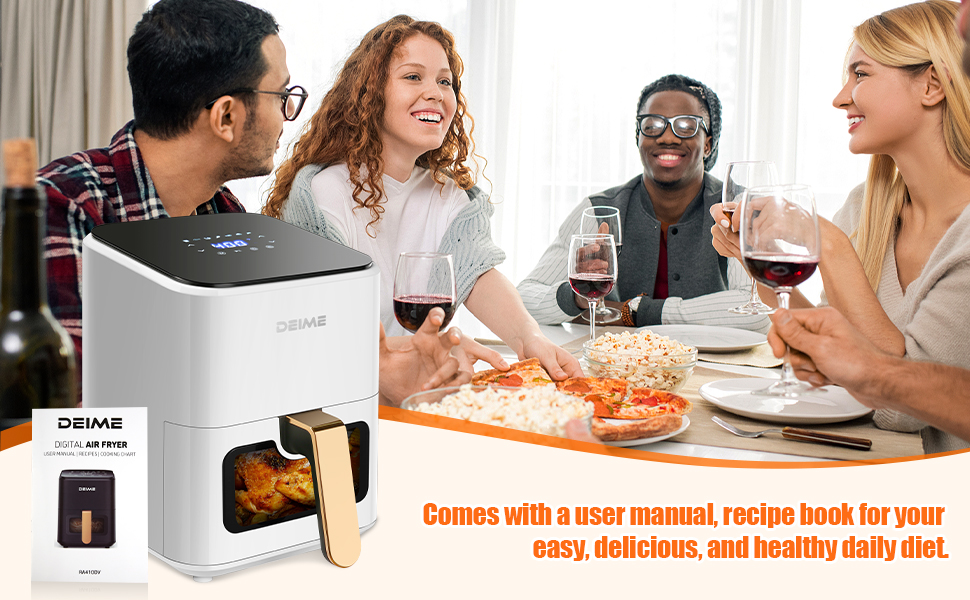 DEIME Air Fryer 4.2 QT 1200W (White)