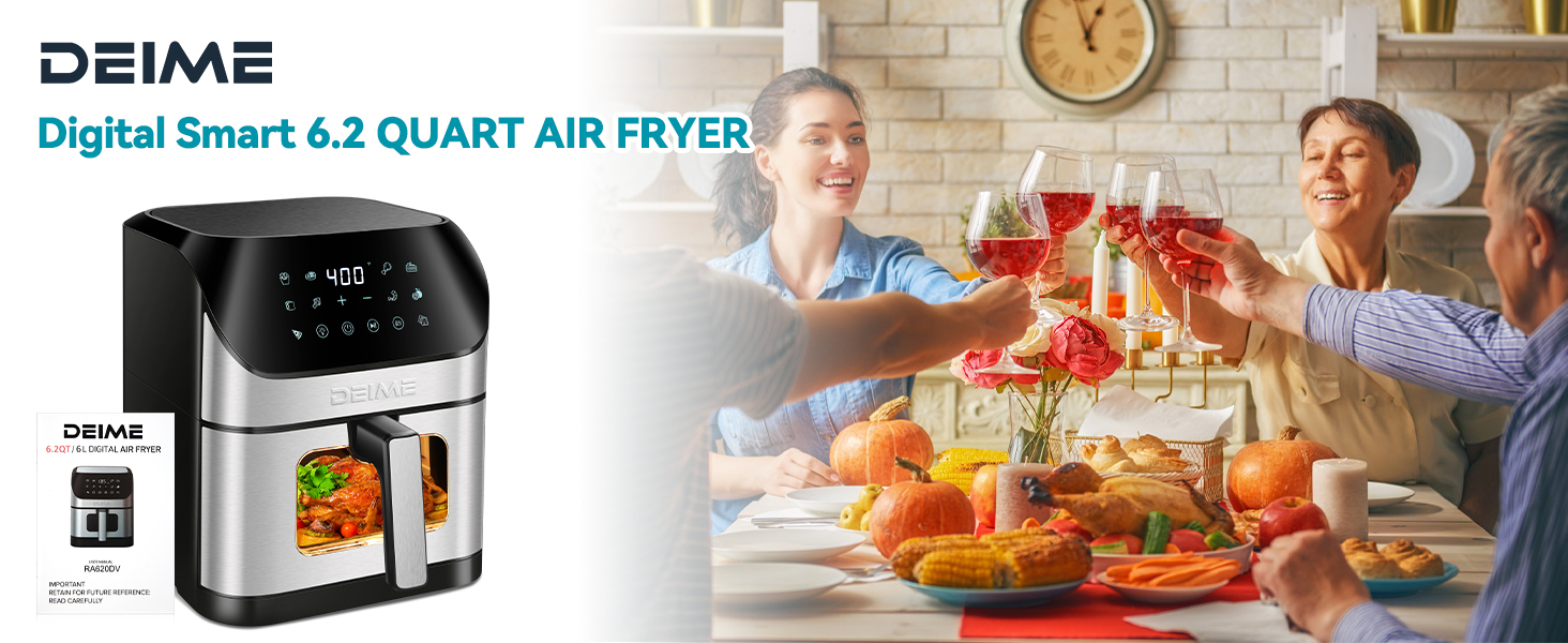 DEIME Air Fryer 6.2 QT 1500W