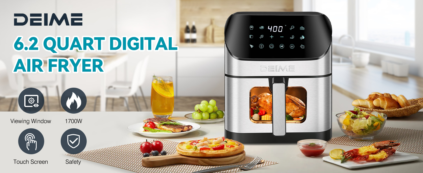 DEIME Air Fryer 6.2 QT 1500W