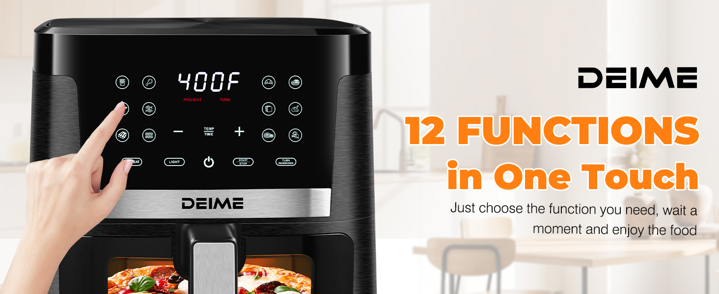 DEIME Air Fryer 7.5 QT 1700W (Black)