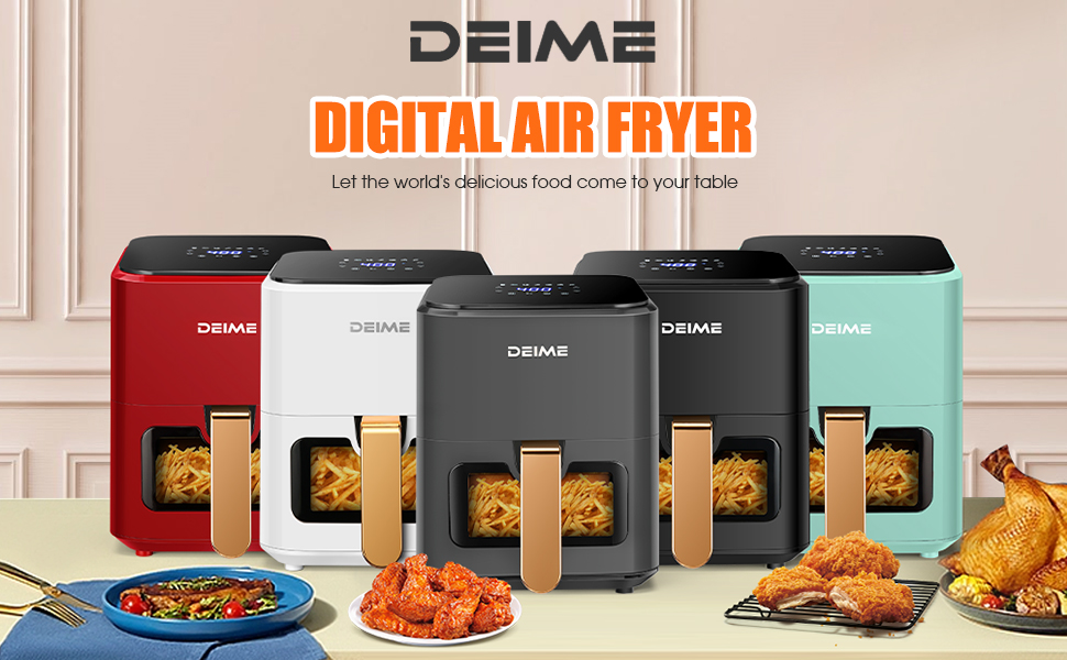 DEIME Air Fryer 4.2 QT 1200W (Gray)