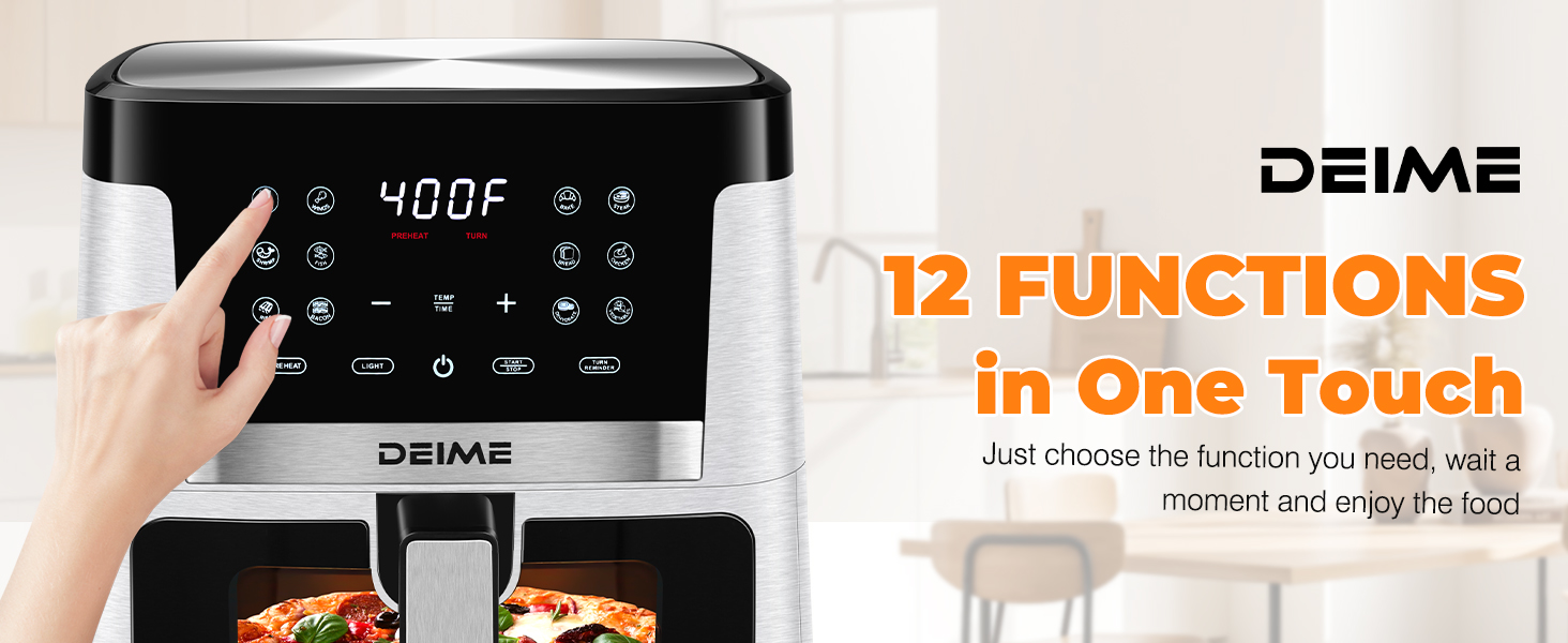 DEIME Air Fryer 7.5 QT 1700W (White)
