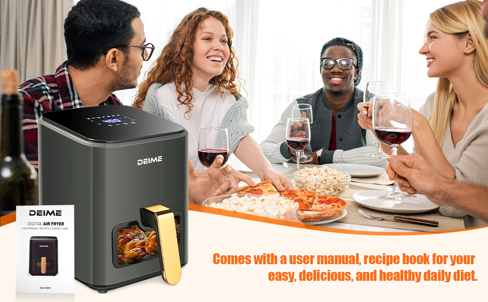 DEIME Air Fryer 4.2 QT 1200W (Gray)
